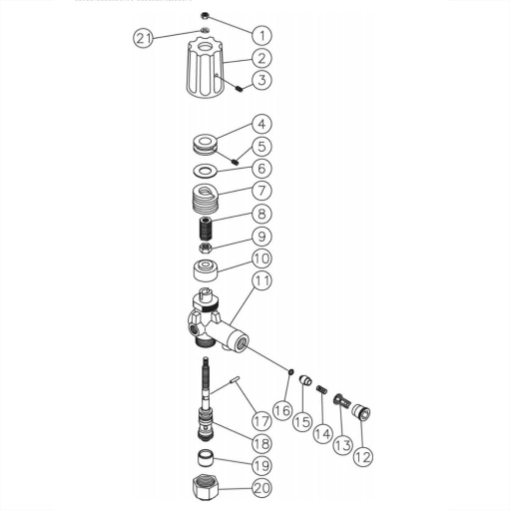Unloader Diagram and Parts List for HG-1805-3208  Mi-T-M Pressure Washer