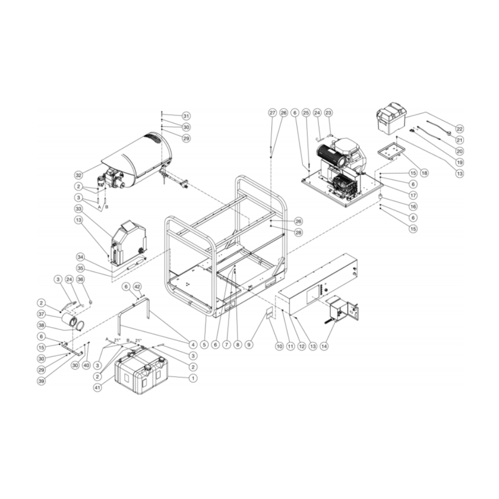 Unit Diagram and Parts List for HDC-3005-0K6G  Mi-T-M Pressure Washer
