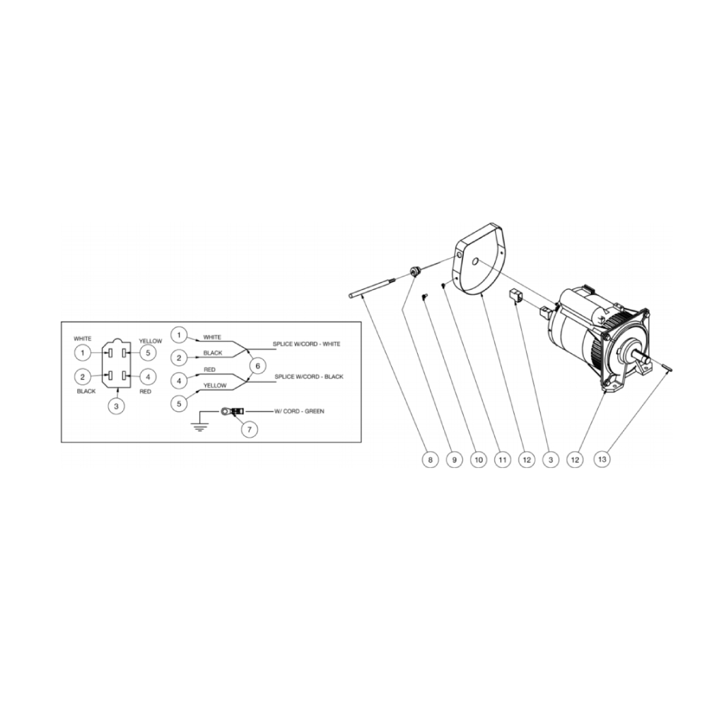Alternator Diagram and Parts List for HS-3506-0MGH  Mi-T-M Pressure Washer