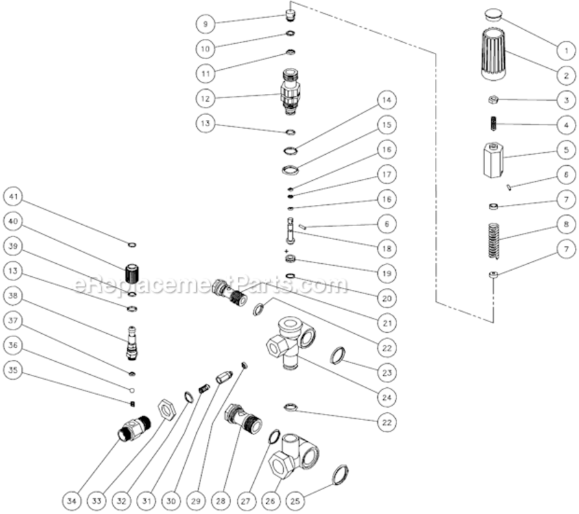 Unloader Assembly Diagram and Parts List for CA-2403-0MRB  Mi-T-M Pressure Washer