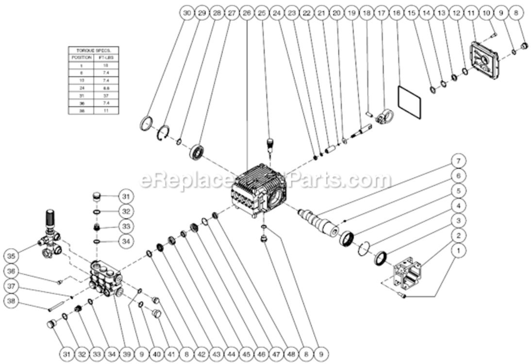 Page E Diagram and Parts List for CA-2703-0MHB  Mi-T-M Pressure Washer