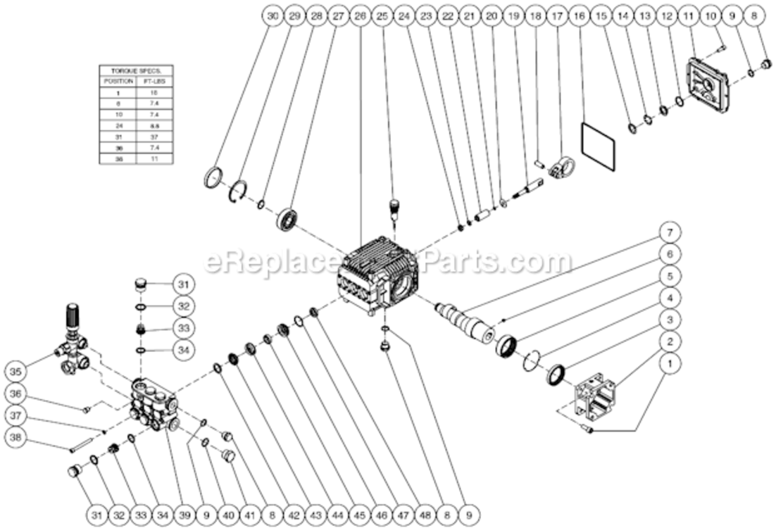 Page E Diagram and Parts List for CA-2703-0MRB  Mi-T-M Pressure Washer