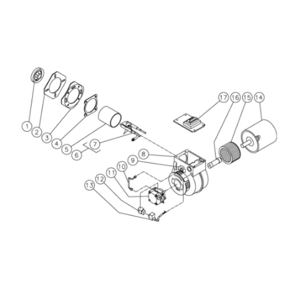 Burner Diagram and Parts List for HHS-2004-0E3G  Mi-T-M Pressure Washer