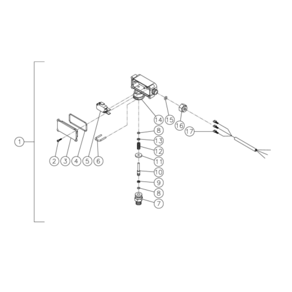 Pressure Switch Diagram and Parts List for HHD-2004-0E2G  Mi-T-M Pressure Washer