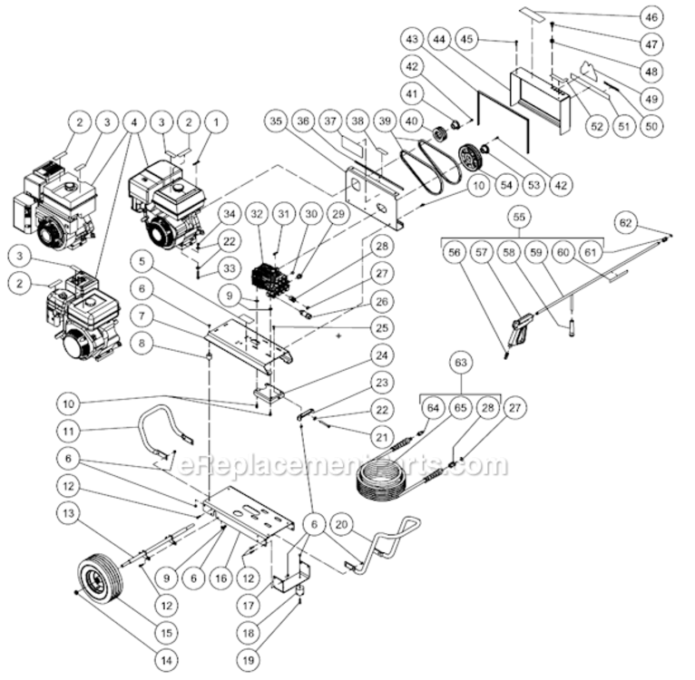 Frame Assembly After S/N 10239171 Diagram and Parts List for CBA-3504-0MHB  Mi-T-M Pressure Washer