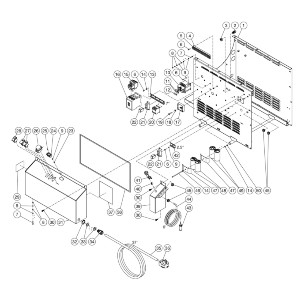 Electric Box Diagram and Parts List for HHS-2004-2E8G  Mi-T-M Pressure Washer