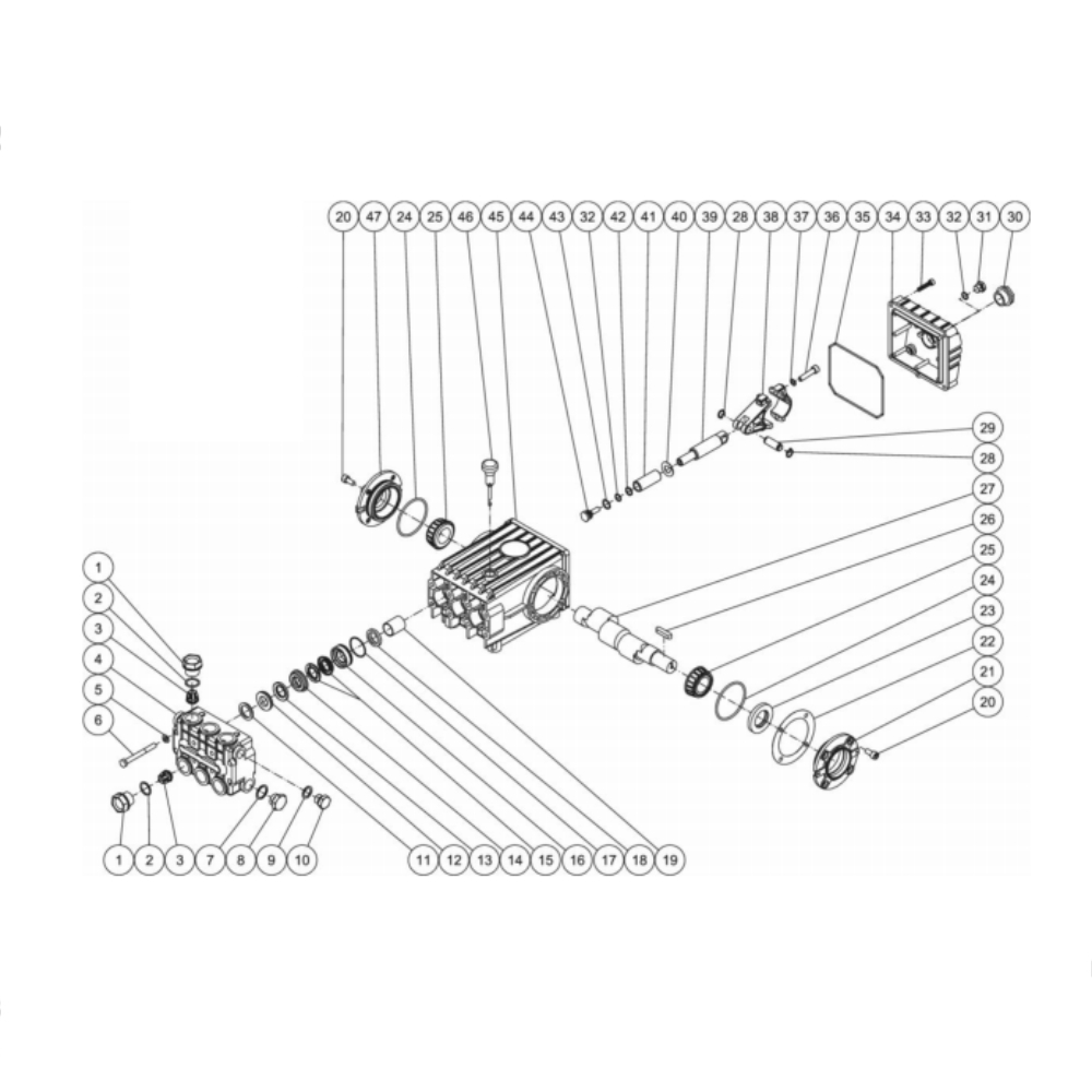 Pump Diagram and Parts List for HG-1805-3230  Mi-T-M Pressure Washer