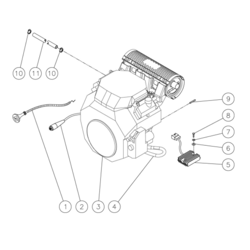 Engine Diagram and Parts List for HS-4004-1MAH  Mi-T-M Pressure Washer