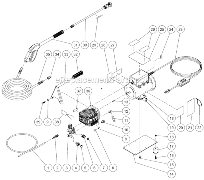 Frame Assembly After S/N 10146810 Diagram and Parts List for CD-1002-0MUH  Mi-T-M Pressure Washer