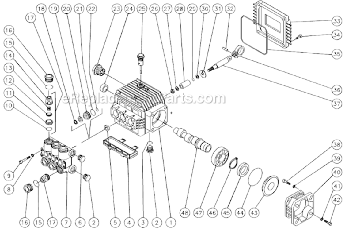 Assembly Diagram and Parts List for CD-1504-0MVB  Mi-T-M Pressure Washer