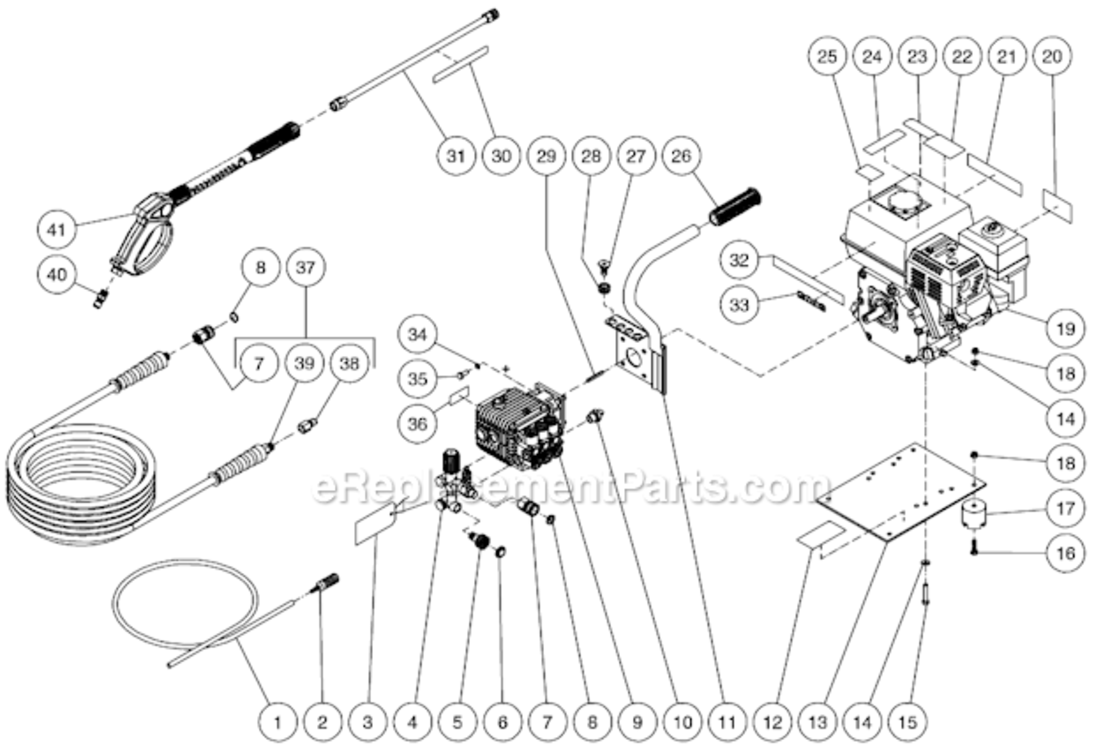Frame Assembly After S/N 10166027 Diagram and Parts List for CD-2003-0MHH  Mi-T-M Pressure Washer