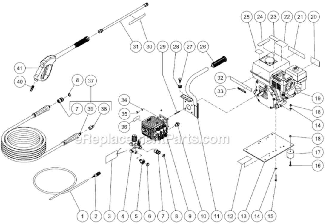 Page C Diagram and Parts List for CD-2003-0MHH  Mi-T-M Pressure Washer