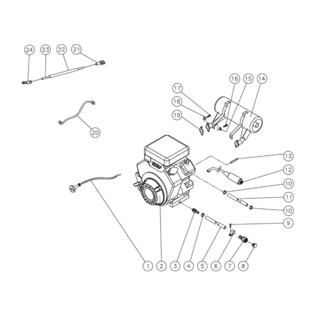 Engine Diagram and Parts List for HDS-3505-0V6A  Mi-T-M Pressure Washer