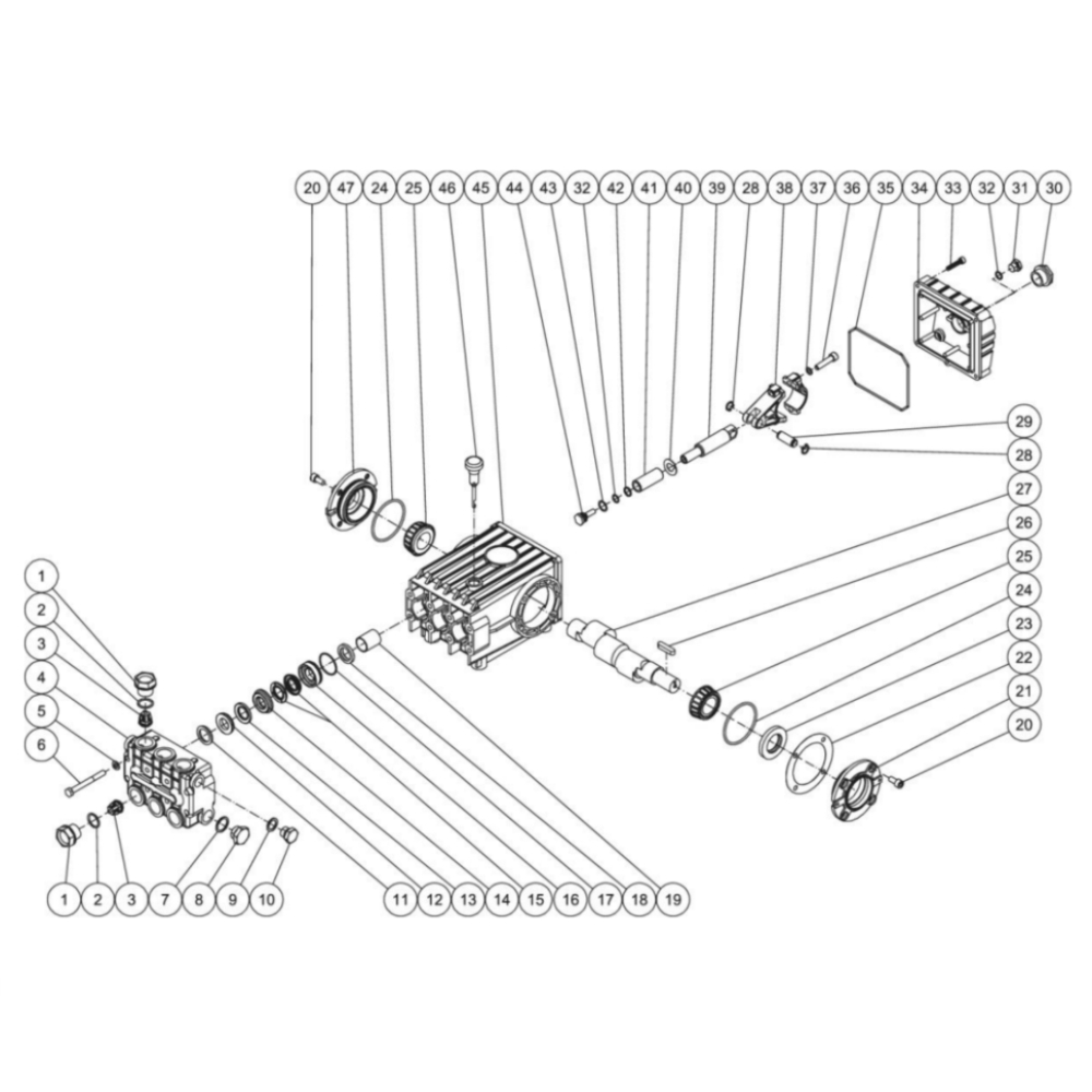 Pump Diagram and Parts List for HS-3005-0MGK  Mi-T-M Pressure Washer