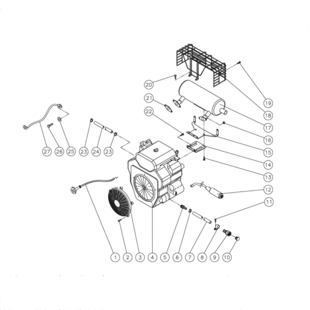 Engine Diagram and Parts List for HDS-4005-1H6G  Mi-T-M Pressure Washer