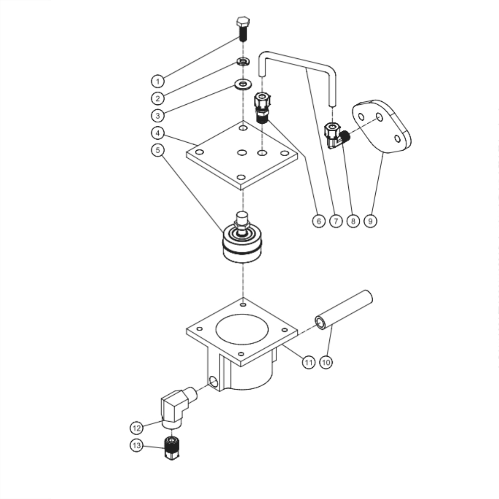 Low Oil Shutdown Diagram and Parts List for ACS-46375-80HM  Mi-T-M Compressor