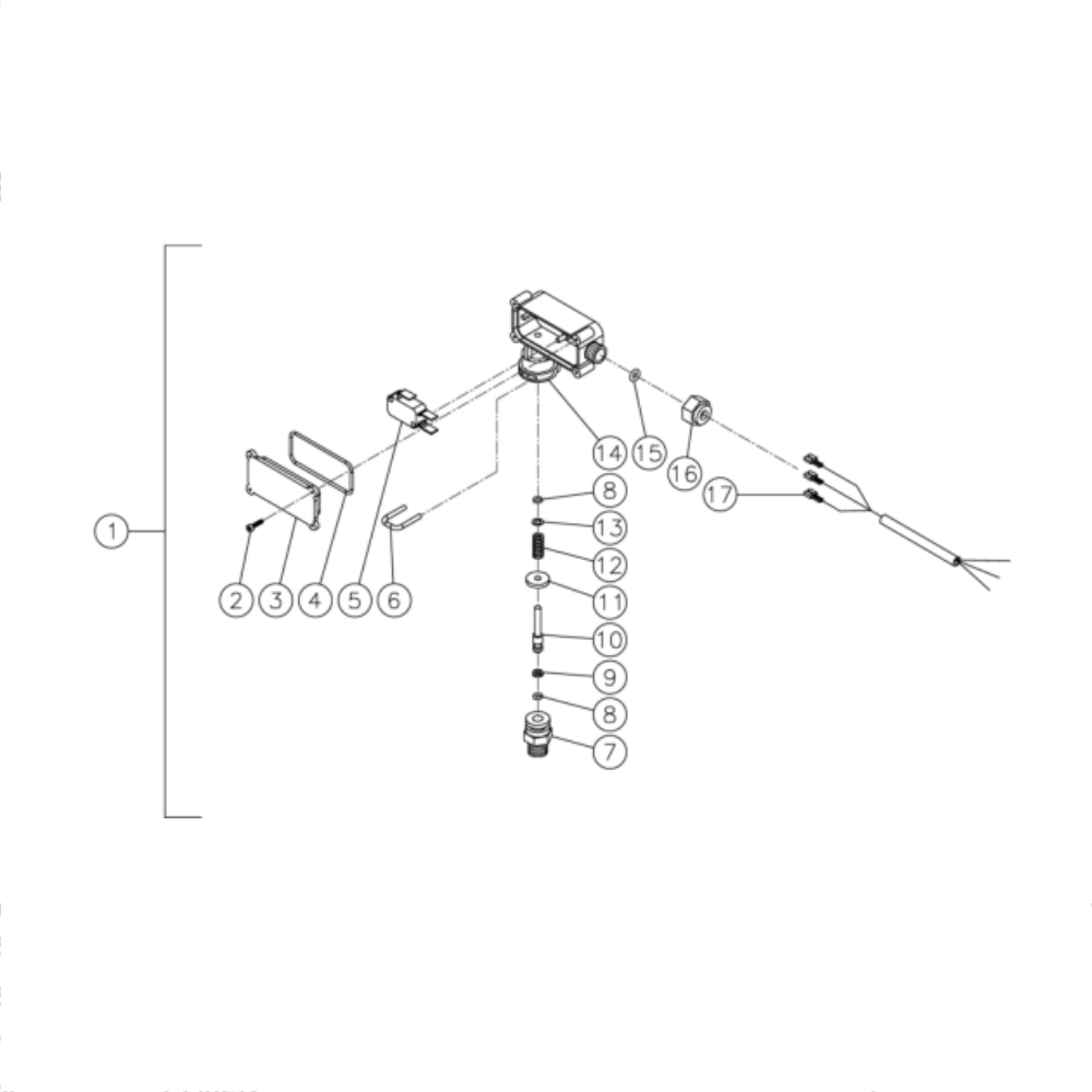 Pressure Switch Diagram and Parts List for HS-3506-1MGH  Mi-T-M Pressure Washer