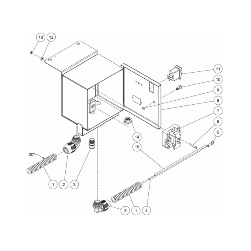 Electrical Box Diagram and Parts List for HDC-3505-0V6G  Mi-T-M Pressure Washer