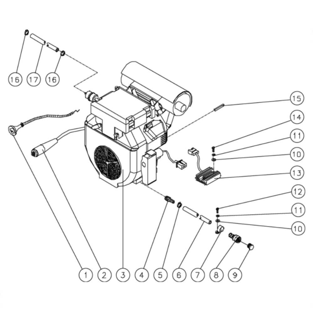 Engine Diagram and Parts List for HVS-3505-0H6G  Mi-T-M Pressure Washer