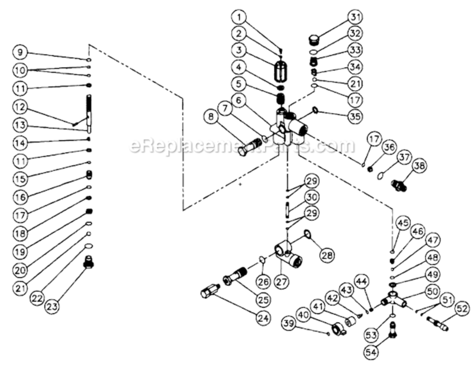 Unloader Assembly Diagram and Parts List for CM-2500-0MVB  Mi-T-M Pressure Washer