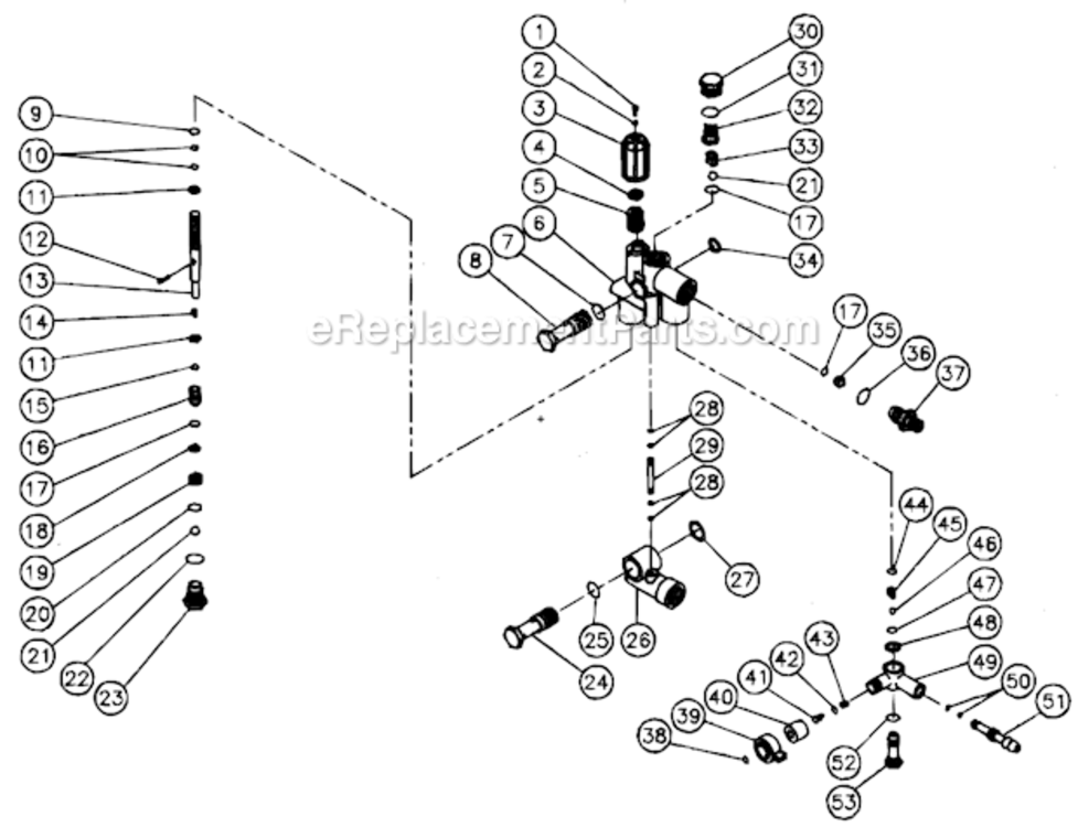 Unloader Assembly Diagram and Parts List for CM-2800-0MVC  Mi-T-M Pressure Washer