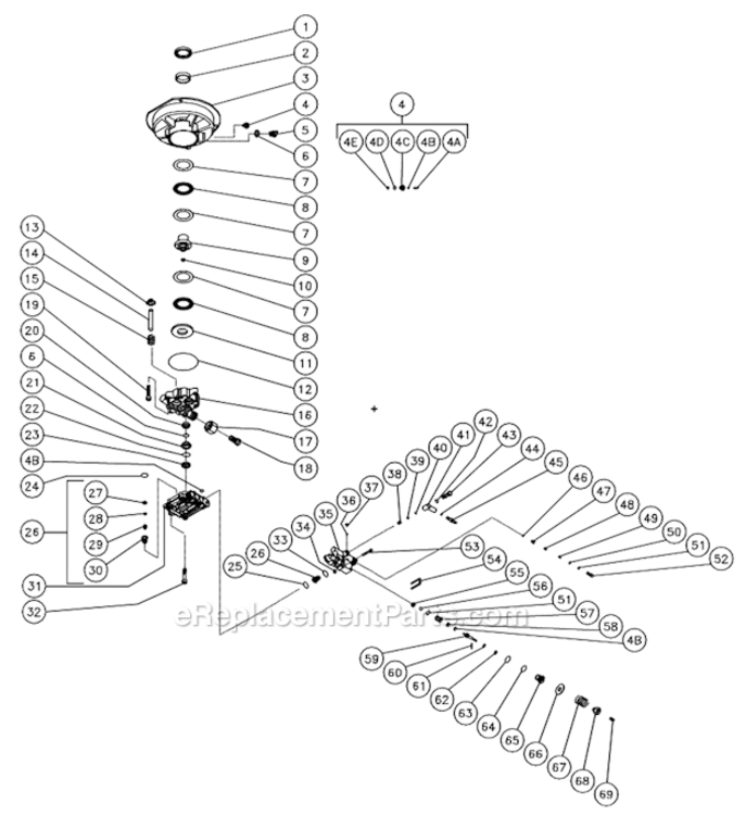 Pump Assembly Diagram and Parts List for CV-1750-1JBC  Mi-T-M Pressure Washer