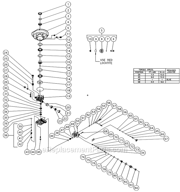 Pump Assembly Diagram and Parts List for CV-2100-0MBC After S/N 10217673 Mi-T-M Pressure Washer