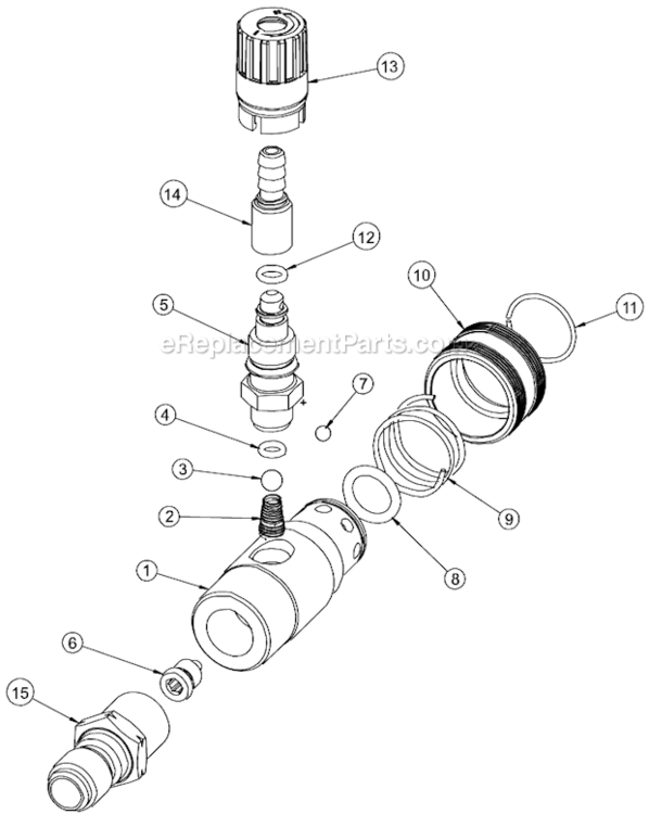 Detergent Injector Repair Kit Diagram and Parts List for CW-2004-SME3  Mi-T-M Pressure Washer