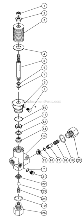 Unloader Assembly Diagram and Parts List for CW-3004-3MGV  Mi-T-M Pressure Washer