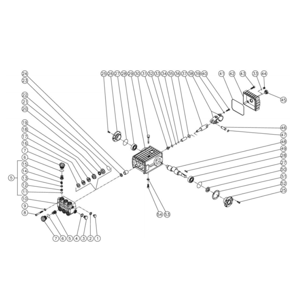 Pump Diagram and Parts List for HG-3004-0M30  Mi-T-M Pressure Washer