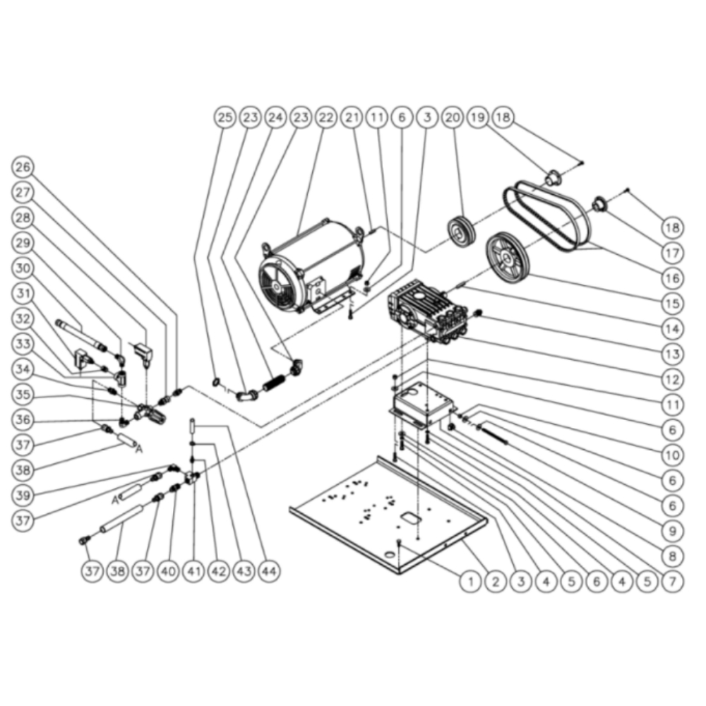 Motor/Pump Diagram and Parts List for HHD-2004-0E2G  Mi-T-M Pressure Washer