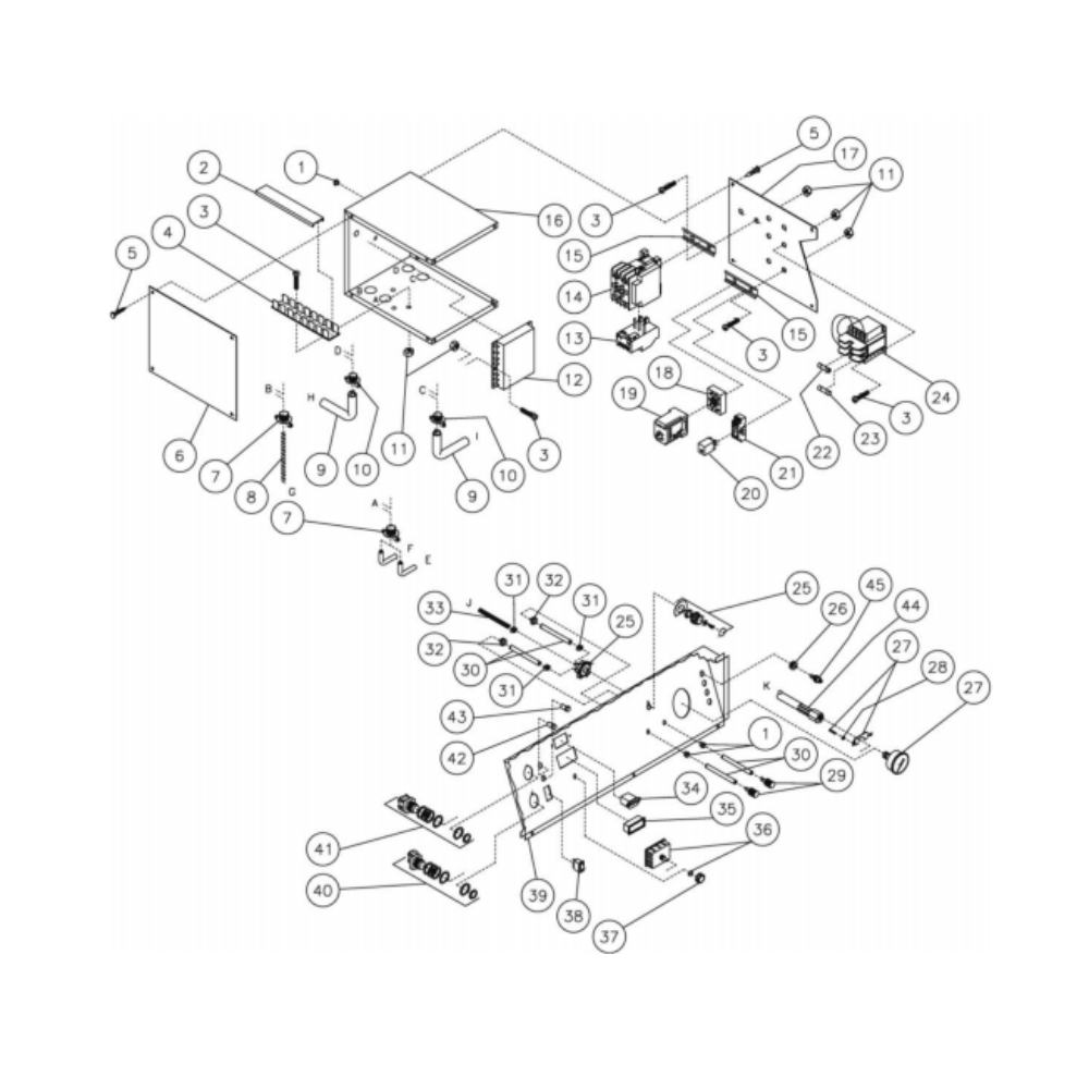 Control Panel Diagram and Parts List for HG-1505-0M10  Mi-T-M Pressure Washer