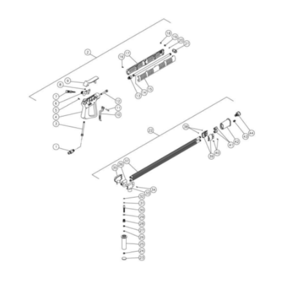 Dual Lance Diagram and Parts List for HHD-3005-0E5G  Mi-T-M Pressure Washer