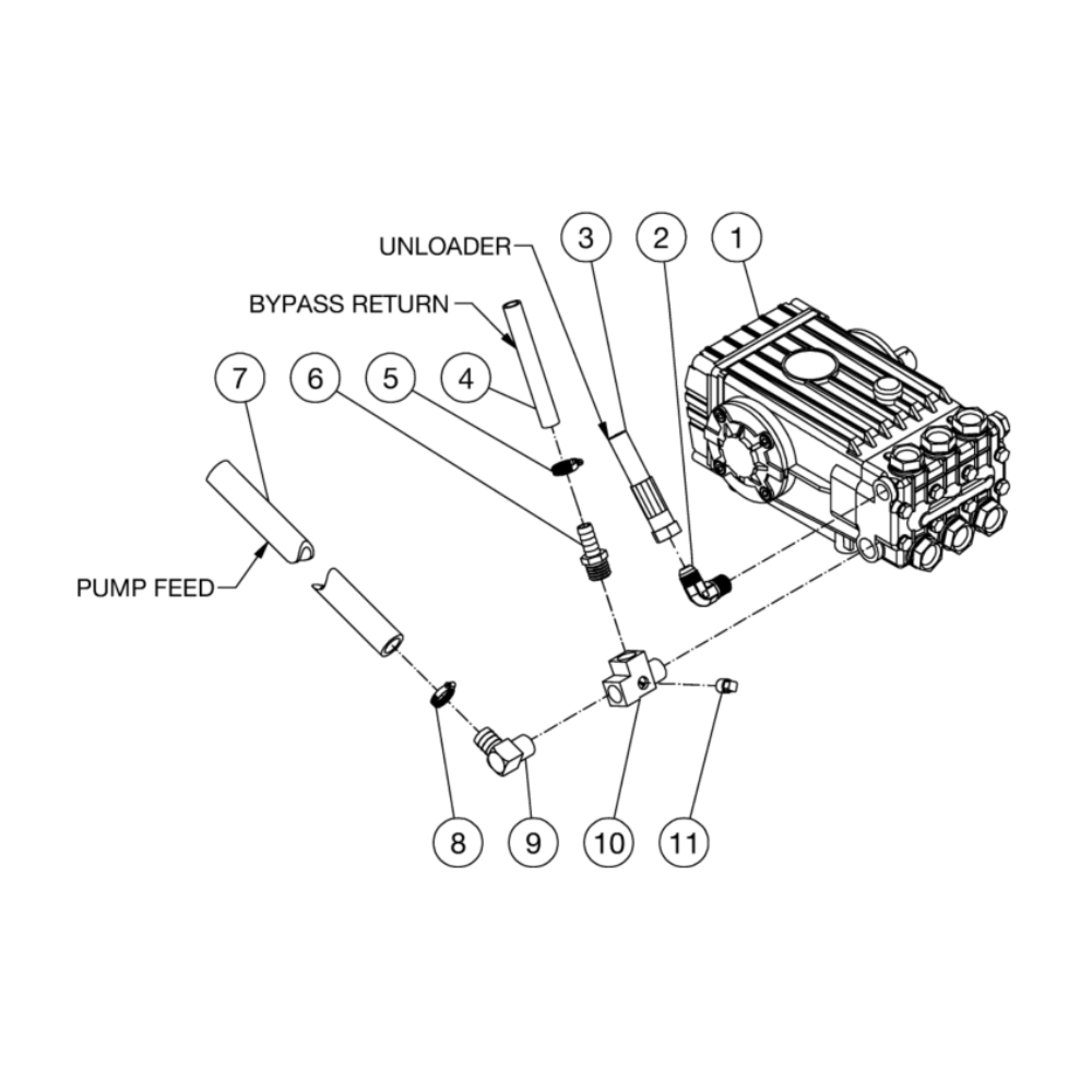 Pump 2 Diagram and Parts List for HS-3006-0MGD  Mi-T-M Pressure Washer