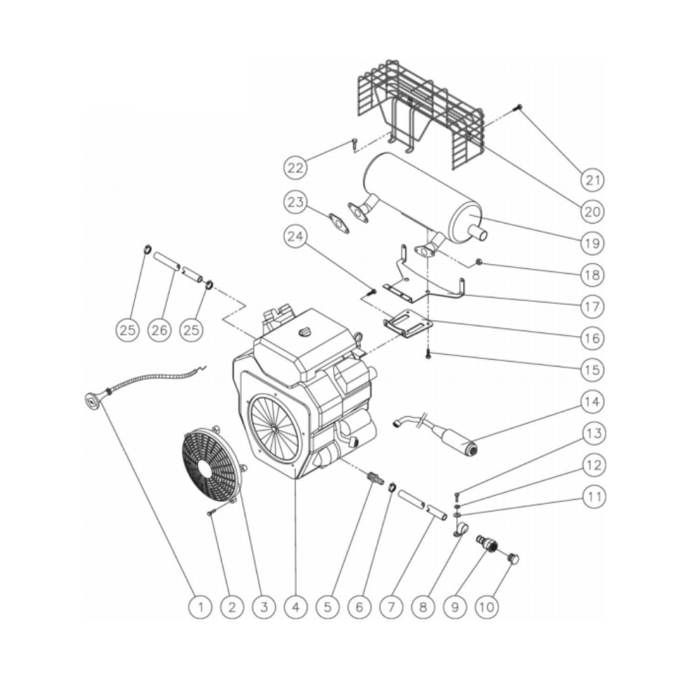 Engine Diagram and Parts List for HS-3505-0MGK  Mi-T-M Pressure Washer