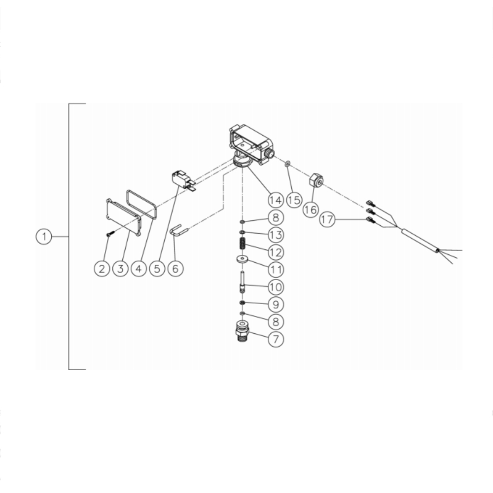 Pressure Switch Diagram and Parts List for HDS-4005-0H6A  Mi-T-M Pressure Washer