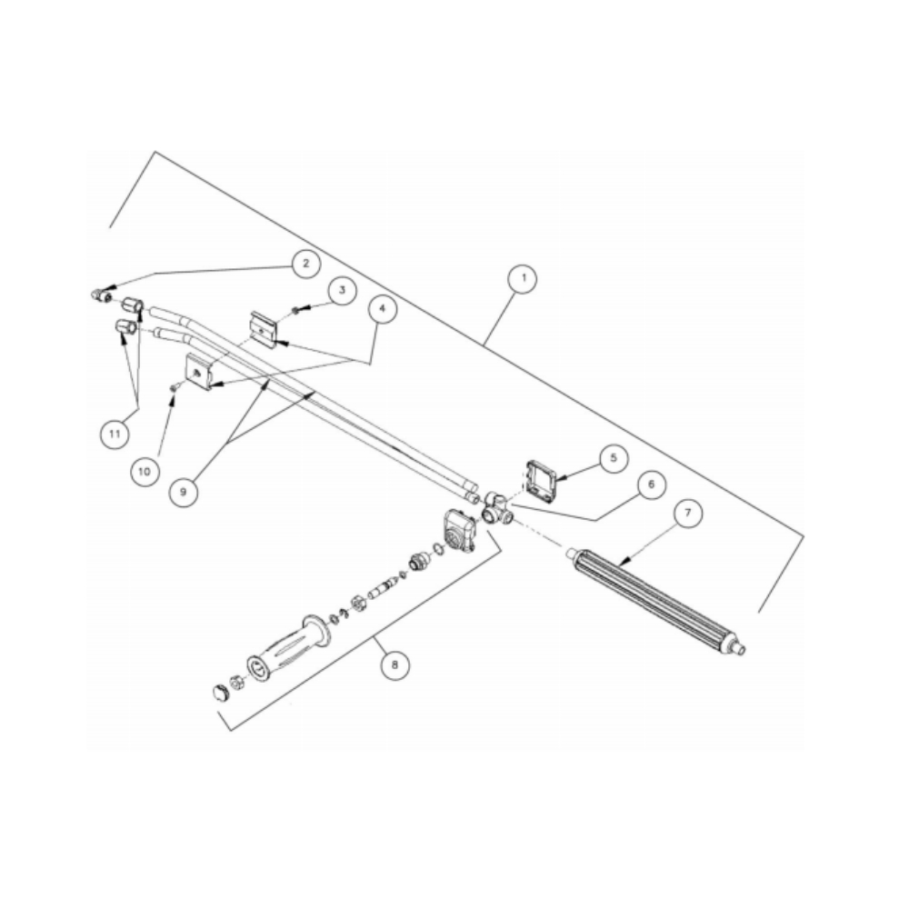 Dual Lance Diagram and Parts List for HG-3004-3230  Mi-T-M Pressure Washer