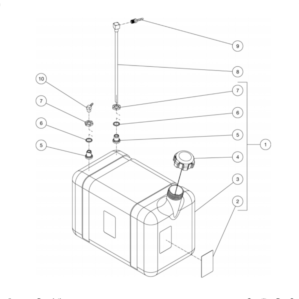 Gas Tank Diagram and Parts List for HDC-4004-1H6A  Mi-T-M Pressure Washer