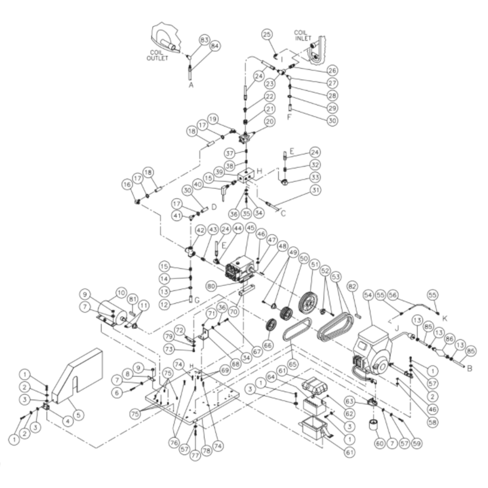 Motor/ Pump Diagram and Parts List for HS-3005-CMV2GASOLINE-DIESEL  Mi-T-M Pressure Washer