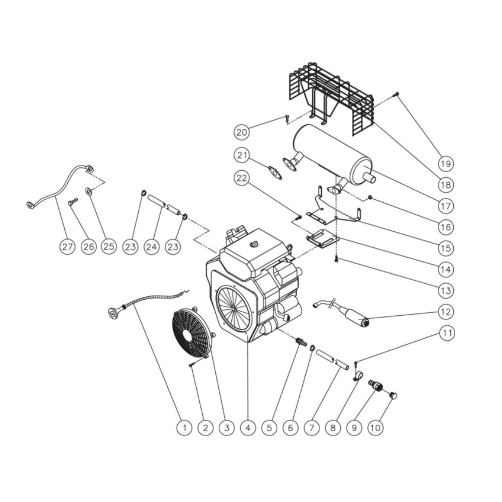 Engine Diagram and Parts List for HDS-4005-1K6G  Mi-T-M Pressure Washer
