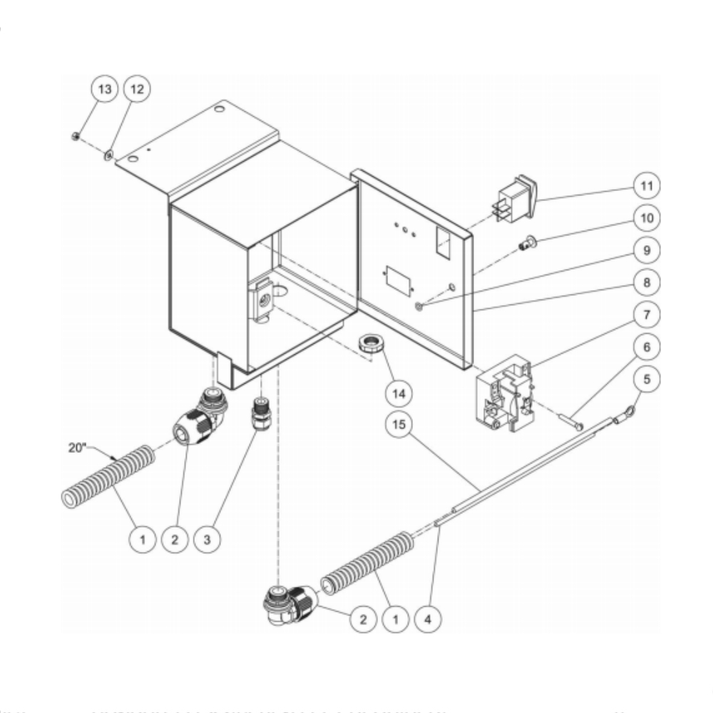 Electrical Box Diagram and Parts List for HDC-4004-1H6A  Mi-T-M Pressure Washer