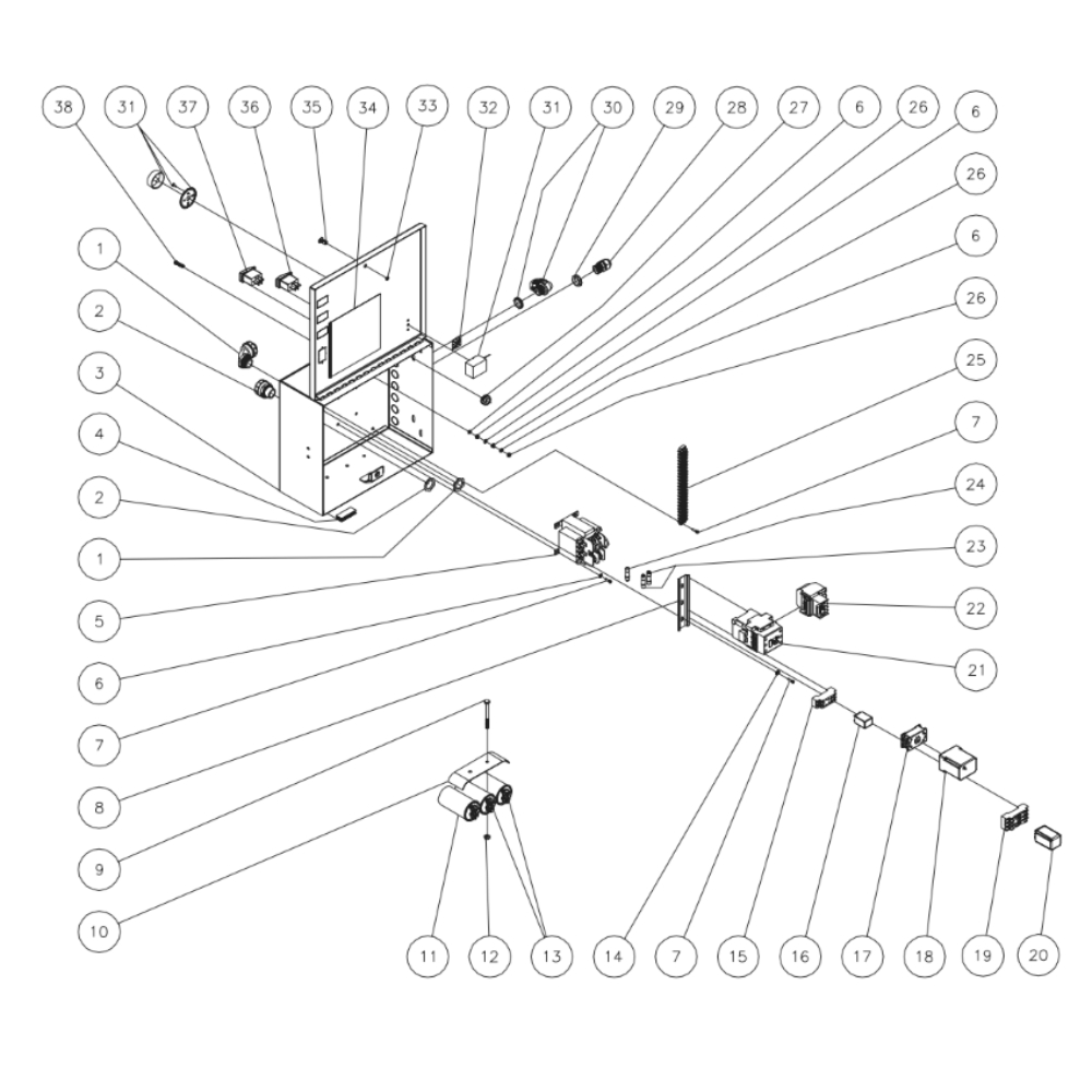 Single Phase Electric Box With Auto Start Diagram and Parts List for HEG  Mi-T-M Pressure Washer
