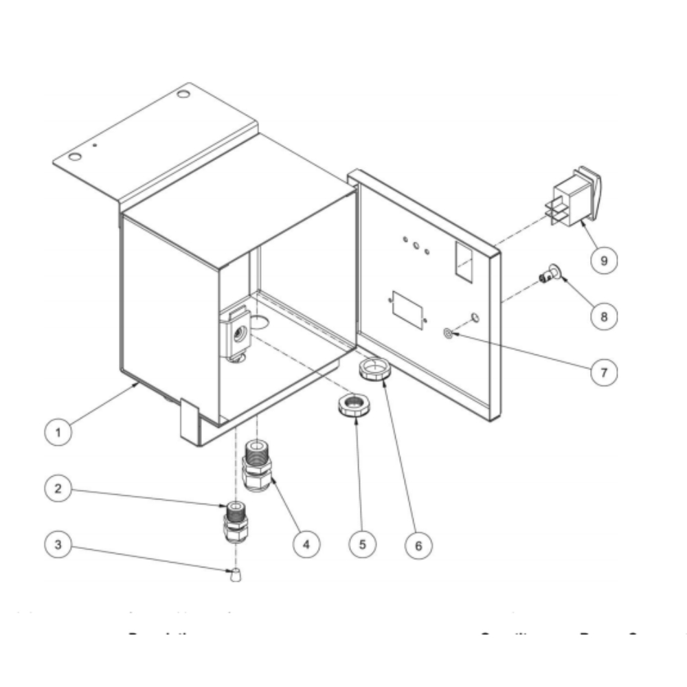 Electric Box Diagram and Parts List for HS-4004-0MAK  Mi-T-M Pressure Washer