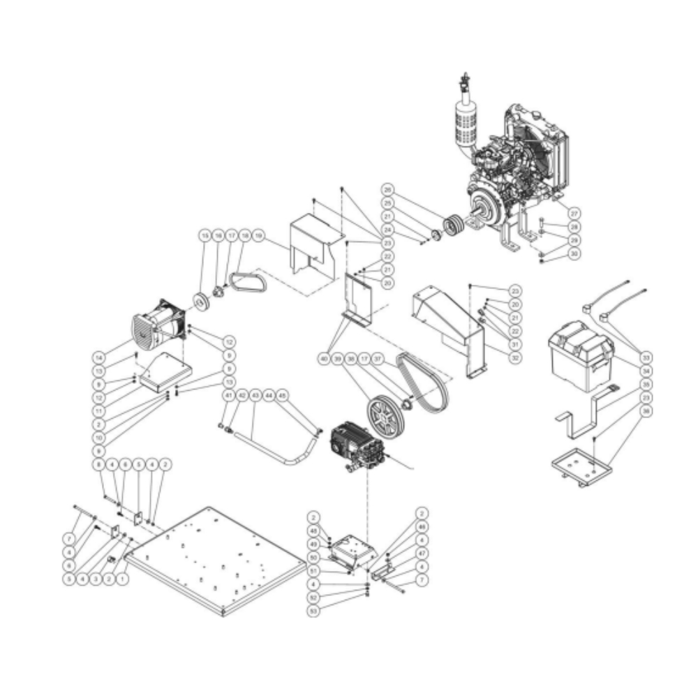 Isolation Plate Diagram and Parts List for HDS-3505-0B7G  Mi-T-M Pressure Washer