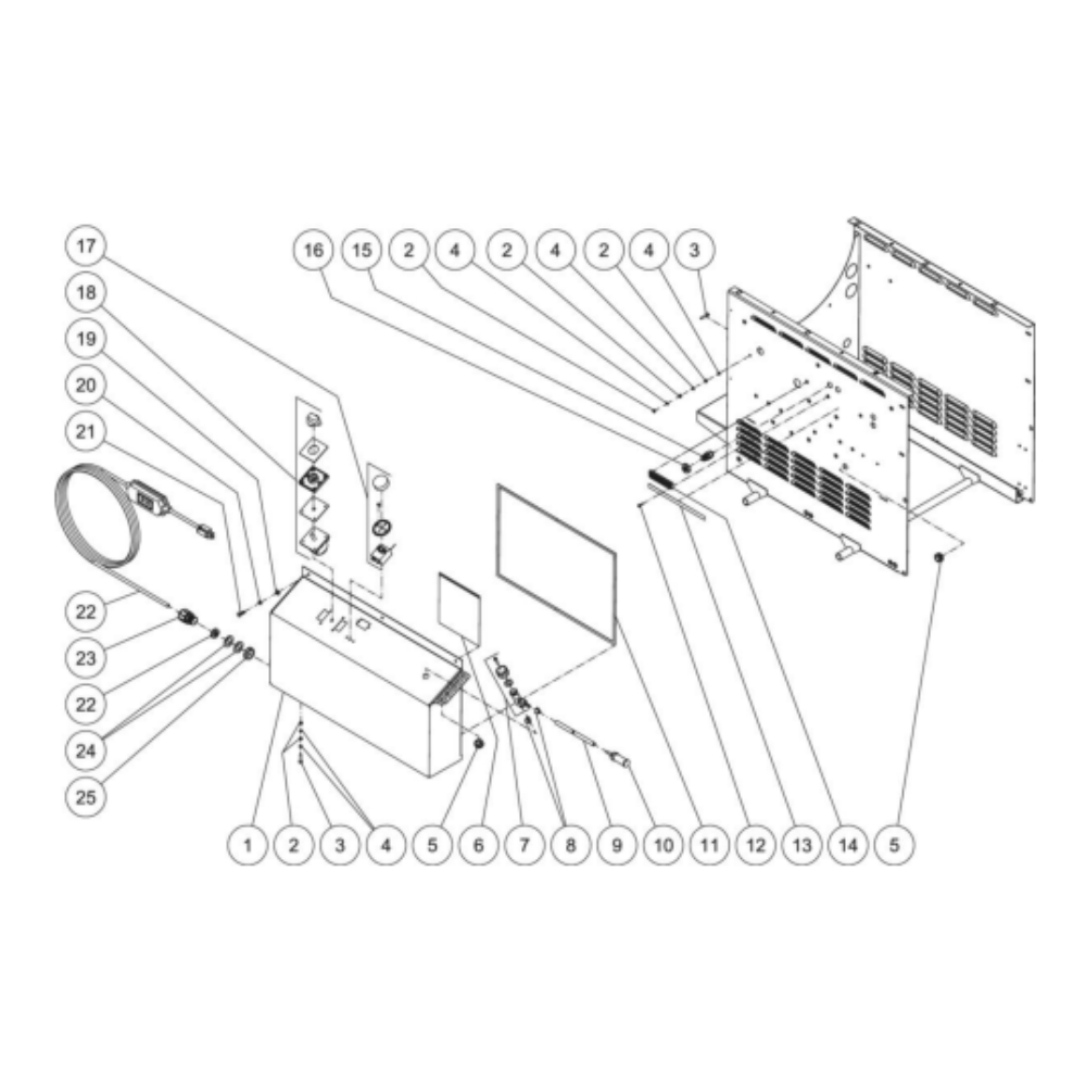 Electric Box Diagram and Parts List for HHS-1002-1E1G  Mi-T-M Pressure Washer