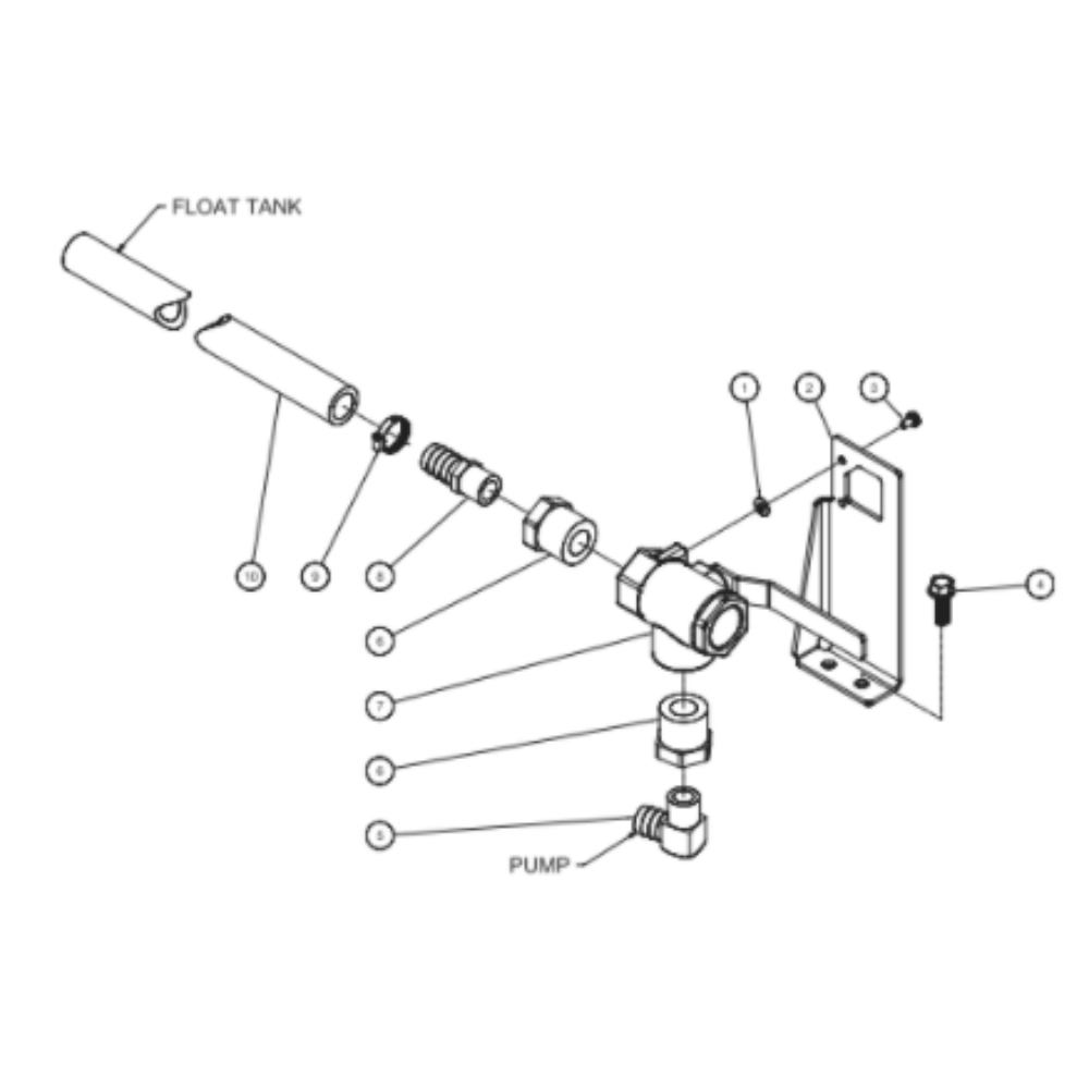 3-Way Ball Valve Option Diagram and Parts List for HVS-3505-0V6G  Mi-T-M Pressure Washer