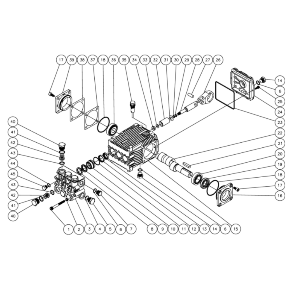 Pump Diagram and Parts List for HHS-3004-0E3A  Mi-T-M Pressure Washer