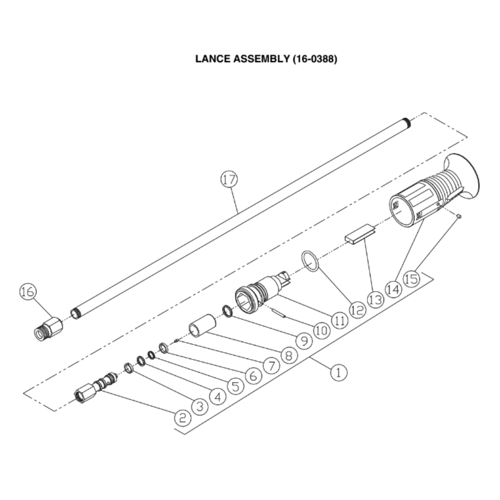 Lance Diagram and Parts List for CV-2100-0MBC-SN4  Mi-T-M Pressure Washer