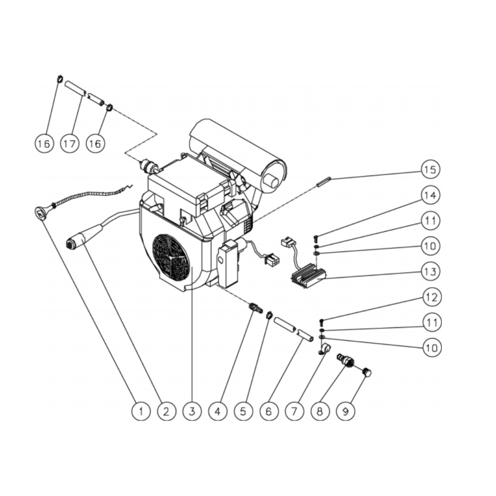 Engine Diagram and Parts List for HDC-3505-0H6G  Mi-T-M Pressure Washer