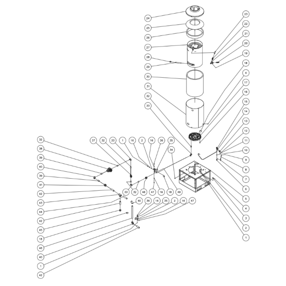 Burner (After Serial #15015061) Diagram and Parts List for HEG  Mi-T-M Pressure Washer